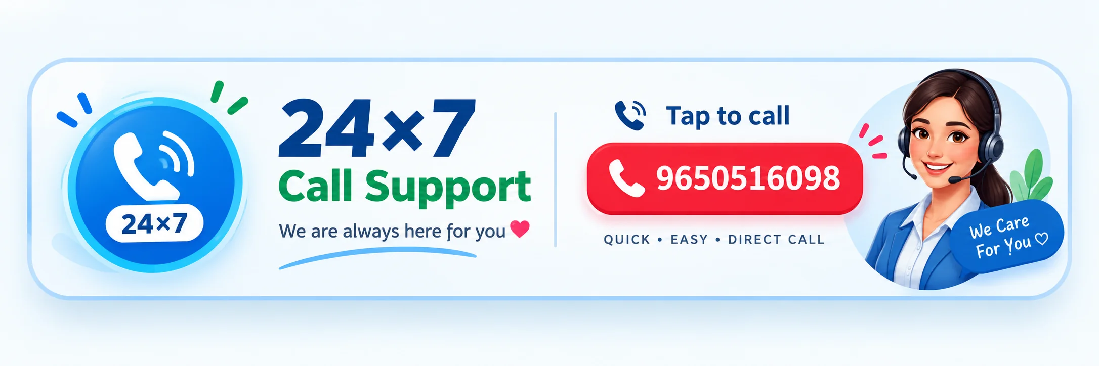 24×7 Call Support - 9650516098